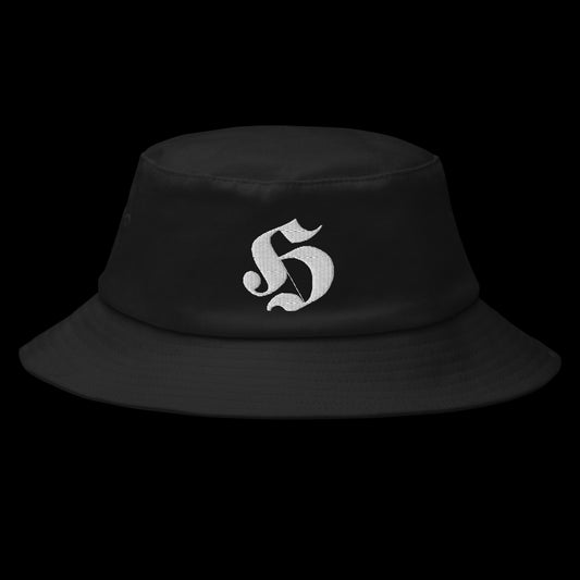 Old School Bucket Hat with Hooligans Badge Front