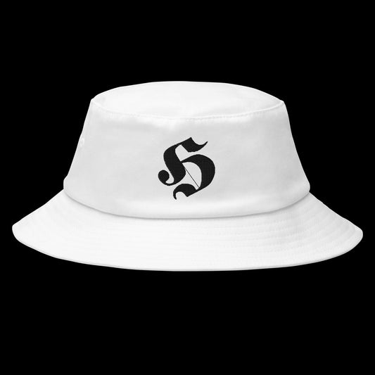 Old School Bucket Hat with Hooligans Badge Front