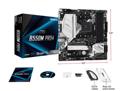 B550M PRO4 AM4 AMD B550 SATA 6Gb/S Micro ATX AMD Motherboard